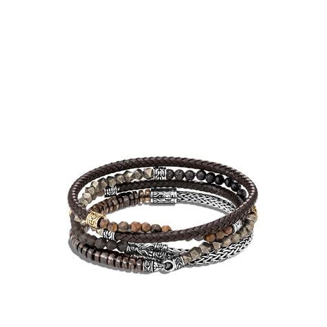 classic-chain-wrap-bracelet,-silver,-18k-gold,-gemstone