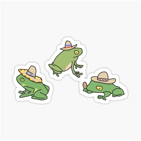 Frogs In Sombreros Sticker Pack Sticker For Sale By Annacfournaris