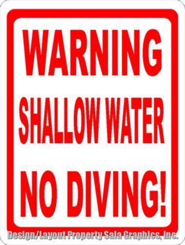 Warning Shallow Water No Diving Sign Storefront Signs Signs Vinyl