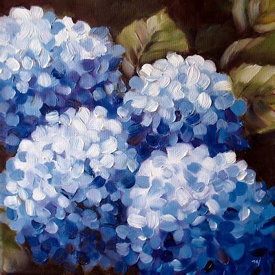 Nel S Everyday Painting Blue Hydrangea Foursome Sold