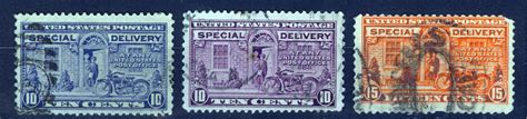 Us Stamps 1927 Special Delivery Delivery For A Motorcyclescott E15