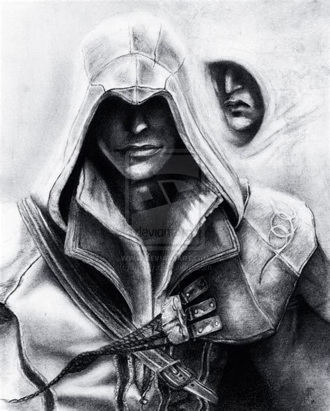 Ezio Assassins Creed Graphite Drawing Assassins Creed Fan Art