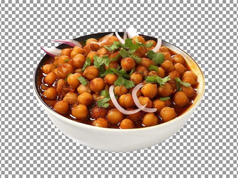 Premium Psd Bowl Of Tasty Chana Chat Bowl Isolated On Transparent