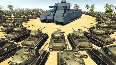 P1000 Ratte Vs 100 Sherman Tanks Men Of War Ww2 Mod Battle