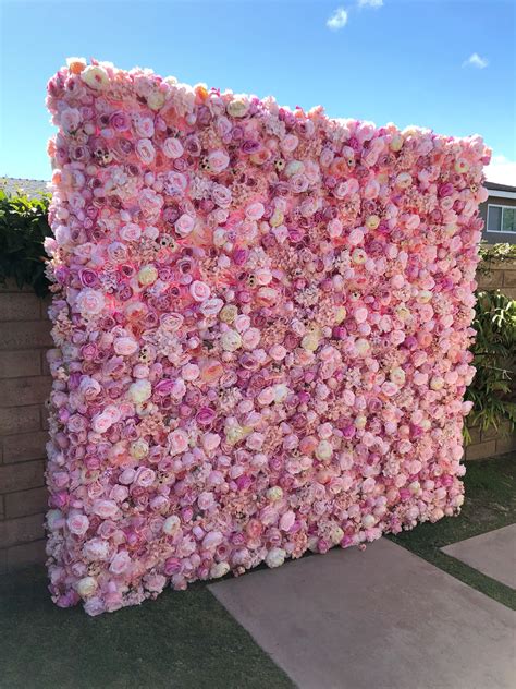 Blush Pink Flower Wall Backdrop Flower Wall Backdrop Wedding