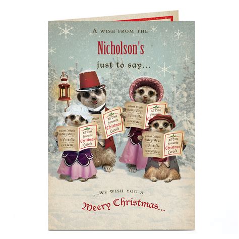 Buy Personalised Christmas Card Meerkat Carol Singers For Gbp 179