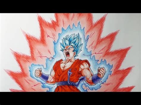 Here i come with the famous goku. Drawing Goku Super Saiyan Blue kaioken x10 - YouTube