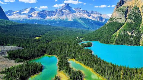 Yoho National Park Canada Mountain Lakes Sky Trees Forest Hd
