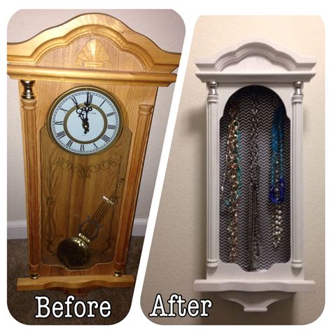 Turned An Old Grandfather Clock Into A Jewelry Holder Diy Clock Old