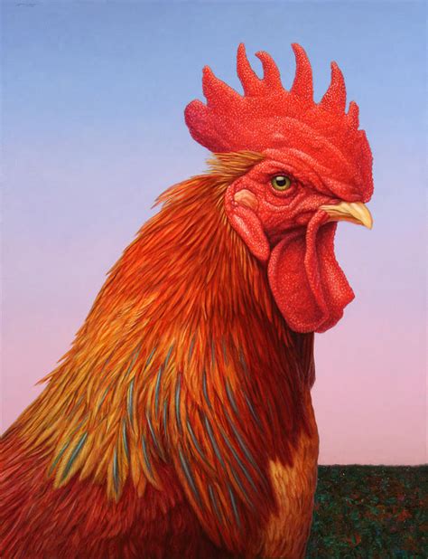 Big Red Rooster Painting By James W Johnson