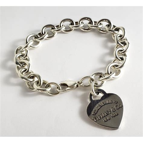 Tiffany And Co 925 Sterling Silver Return To Heart Tag Charm Bracelet