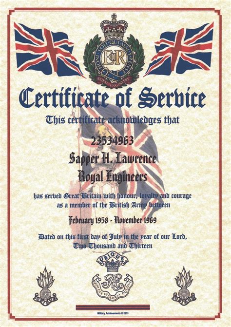 11 Independent Field Squadron Re Certificates Service And Veteran