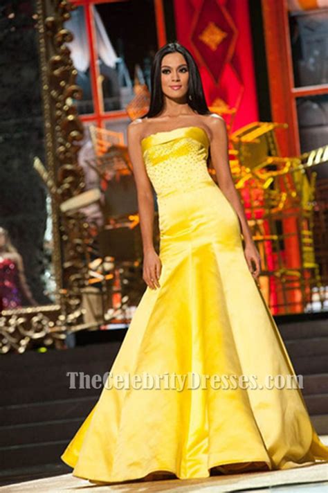 Ariella Arida Yellow Pageant Formal Dresses 2013 Miss Universe