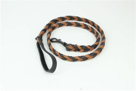 Black Label Braided Soft Leather Leash Pro Mohs Pet Products