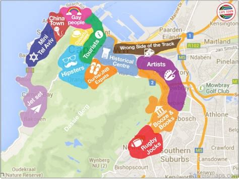 Map of cape town and surrounding areas. Travel Guide To Cape Town - Cape Town Map - TravelsMaps.Com