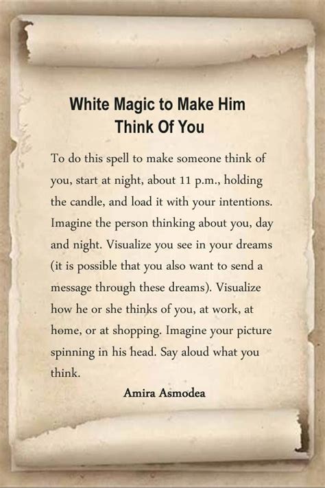 White Magic To Make Him Think Of You Easy Love Spells White Magic Love Spells Love Spell Chant