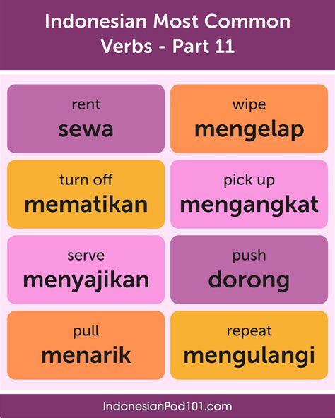 Learn Indonesian — Indonesian Most Common Verbs