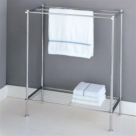 Find bath towels and washcloths at great value on athome.com, and buy them at your local at home store. Chrome Floor Towel Rack Stand Metal Storage Bathroom Bath ...