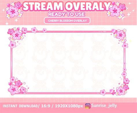 Twitch Pink Cherry Blossom Webcam Overlay Sakura Overlay Etsy