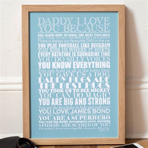 Personalised Dad I Love You Because Print By Milly Inspired