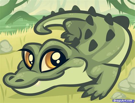 How To Draw A Baby Alligator Alligator Baby Step By Step Aaons