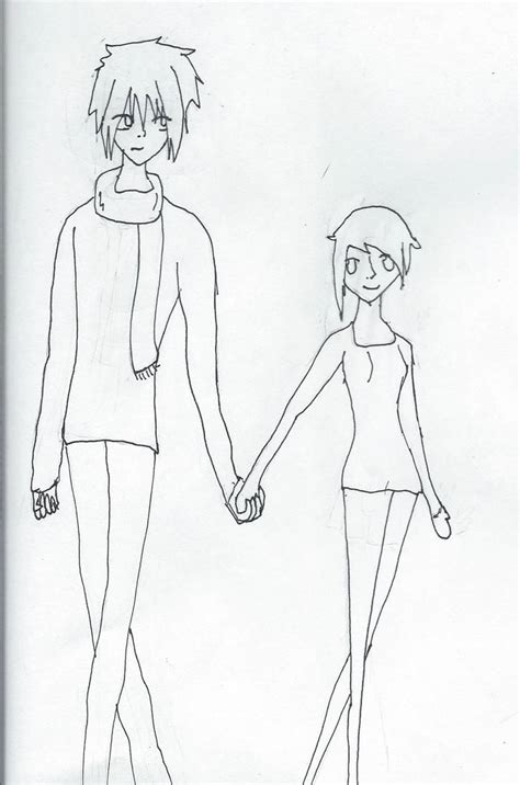 Anime Couple Lineart By I Will Eat U On Deviantart