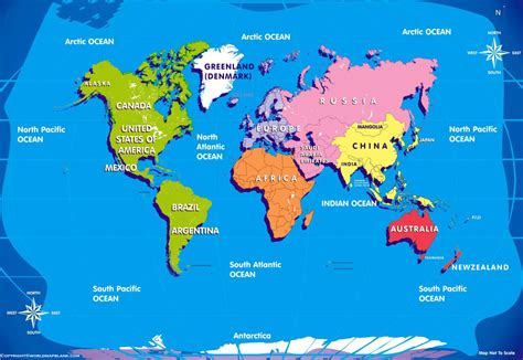 Free Printable World Map With Country Name List In Pdf
