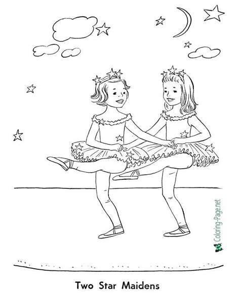 Ballet Coloring Pages Two Star Girls