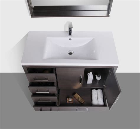 White oak bathroom vanity are very popular among interior decor enthusiasts as they allow for an added aesthetic appeal to the overall vibe of a property. MORENO MOA 42 GRAY OAK MODERN BATHROOM VANITY WHITE ACRYLIC SINK WITH DRAWERS | eBay