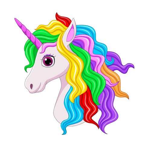 Premium Vector Cute Magical Unicorn Head Cartoon