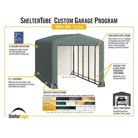 Shelterlogic 10 Ft X 14 Ft Metal Single Car Garage Building In The