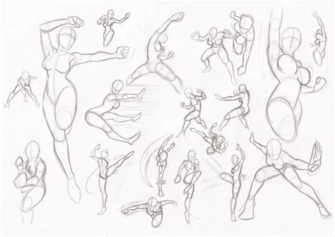 Download Female Action Poses Drawing Beautiful Image Drawing Skill