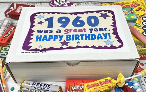 Retro Candy Yum 1960 62nd Birthday T Box Nostalgic Candy Mix From
