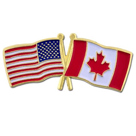 Custom Made Usa And Canada Crossed Friendship Flag Pins Buy Crossed