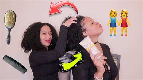 sisters curly hair routine swap wash and go youtube