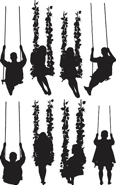 30 Woman Silhouette Swinging On A Rope Stock Photos Pictures