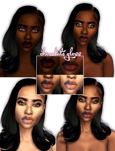 Chocolate Gloss The Sims 4 Skin Sims 4 Cc Makeup Sims 4 Cc Eyes