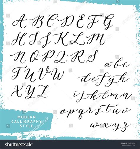 Modern Calligraphy Style Handwritten Script Alphabet Uppercase And