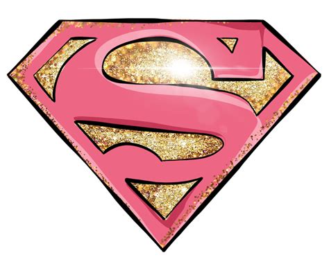 Supergirl Logo Pink S Goldglitter Sticker By Stacey4790