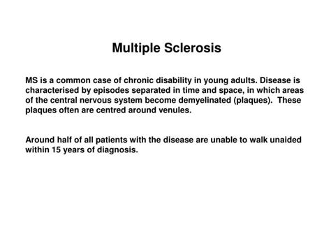 Ppt Multiple Sclerosis Powerpoint Presentation Free Download Id69669
