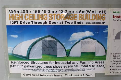 30 Ft By 40 Ft High Ceiling Storage Building With 12 Ft Drive Through