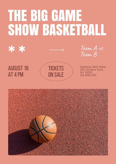 Basketball Tournament Announcement Online Poster A3 Template Vistacreate
