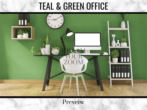 Buy Teal Green Office Zoom Background 4 Virtual Photos For Video Online
