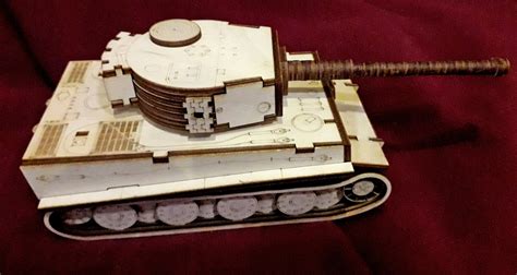 Panzer Tigre Tanque Vector Modelo Para Corte Láser Cnc 3 Mm Etsy