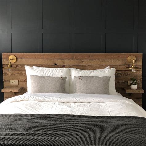 Diy Reclaimed Wood Headboard — Colors And Craft Wood Headboard Bedroom