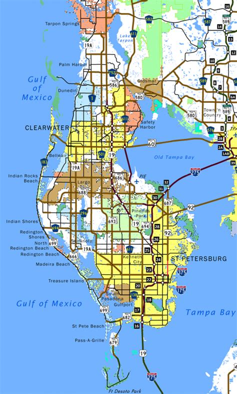 Pinellas County Aaroads Safety Harbor Florida Map Printable Maps