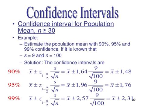 For example, if you construct a confidence interval with a 95% confidence level, you are confident that 95 out of 100 times the estimate will fall between the upper and lower values specified by the confidence interval. Statistics lecture 8 (chapter 7)