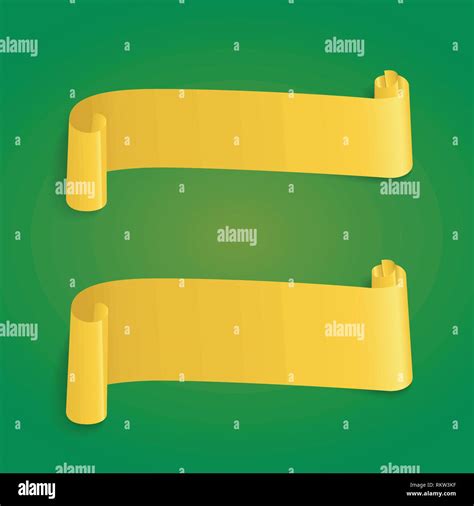 Yellow Vector Ribbon Banners Web Illustration For Design Stock Vector