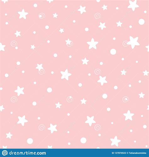 Pink Seamless Pattern Stars Geometric Pink Ornamental Background Baby