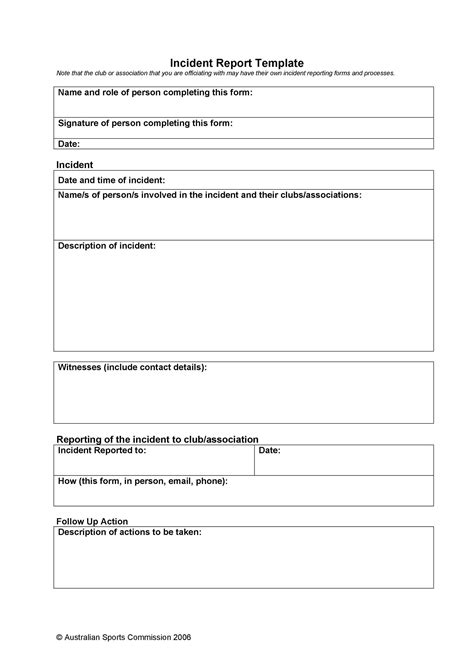 Printable Incident Reports Web Use This Form To Report Accidents